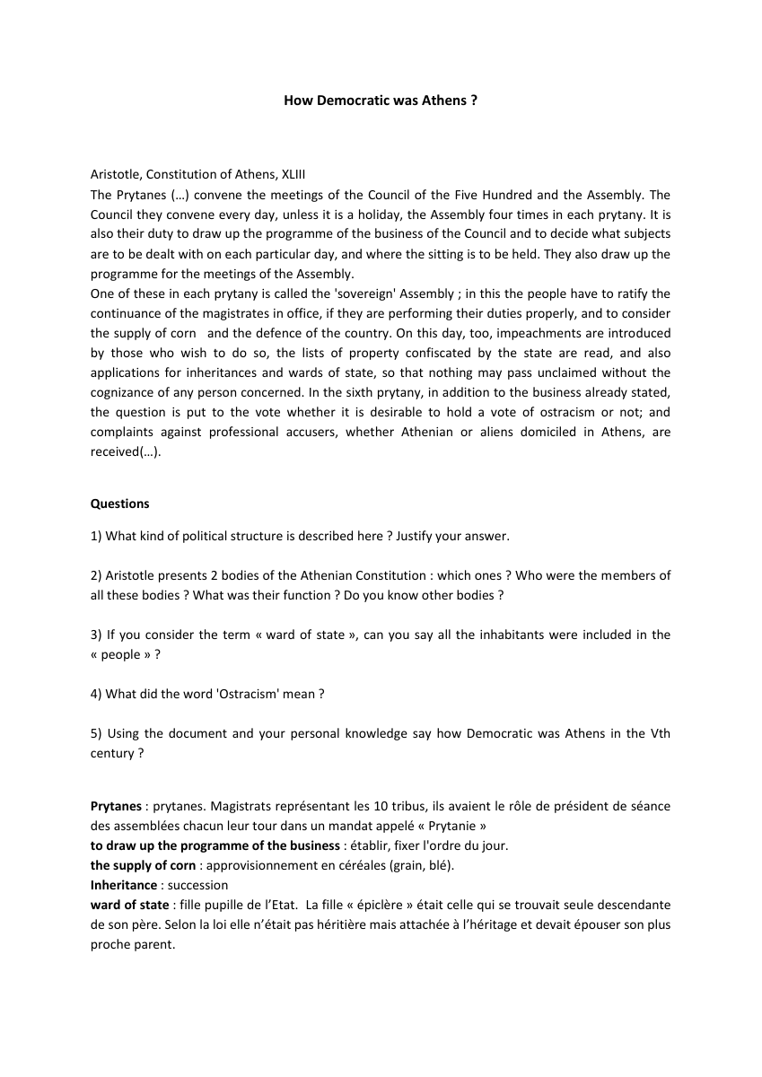 How Democratic was Athens — ouvrir le PDF complet