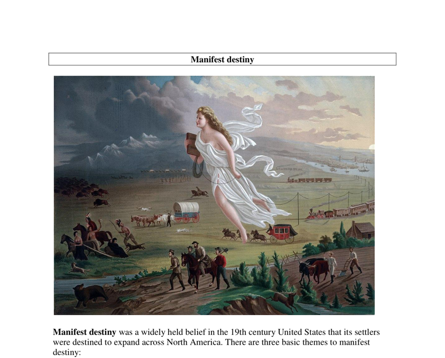 Manifest Destiny handout: image and introduction