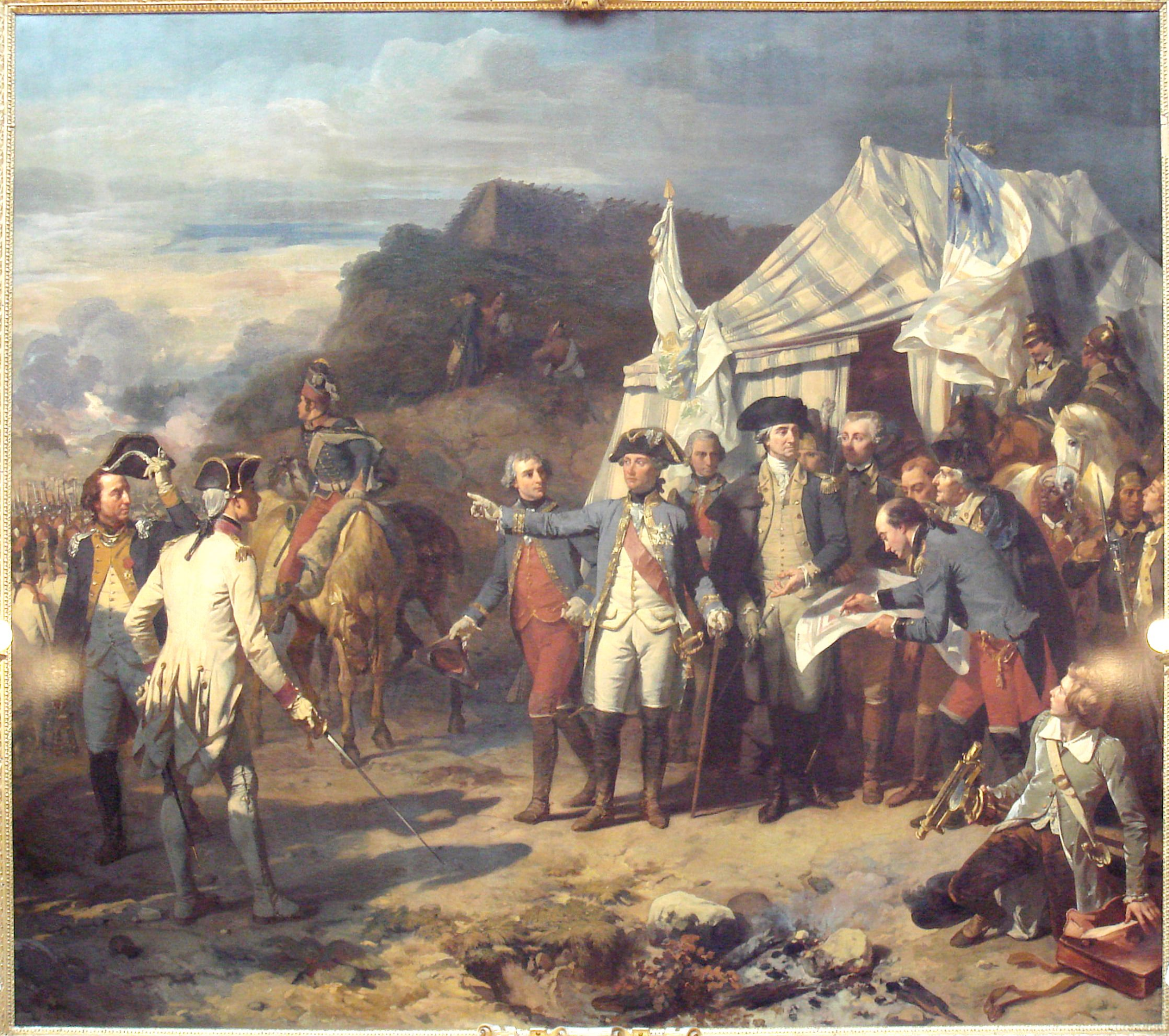 Historical painting of the surrender at Yorktown